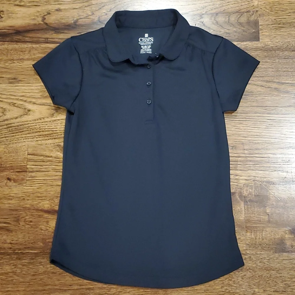 Girls Chaps navy polo school uniform shirt size M(8/10)